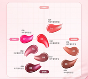ProtoClinical k-beauty lilybyred Tangle Jelly Balm 9ml two rosy jelly balm swatches arranged side by side on a pale pink and cream background