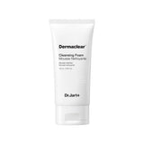 Dr.Jart+ Dermaclear Cleansing Foam 120ml by ProtoClinical shown as a front-facing cleansing foam tube on a clean white background, highlighting the blue and white packaging for a k-beauty skincare routine.