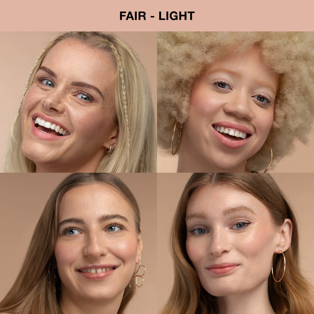 ProtoClinical k-beauty abstract warm brown beauty graphic with a soft lighter vertical center on a neutral background.
