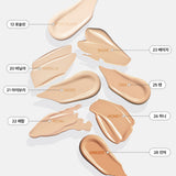 ProtoClinical k-beauty warm beige vertical beauty graphic on a pale blue and white background.