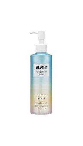 THE FACE SHOP ALL CLEAR MICELLAR Cleansing Oil 250ml by ProtoClinical shown as a front-facing cleansing oil bottle on a clean white background, highlighting the pink-accented packaging for a k-beauty skincare routine.