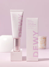ProtoClinical k-beauty THE FACE SHOP Dewy Lasting Tone UP Sun Cream SPF50+ PA+++ 35ml single sunscreen tube in an upright studio packshot on a white background
