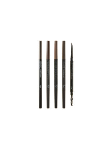 ProtoClinical k-beauty THE FACE SHOP Eye Rise Slim Brow 0.05g single slim brow pencil centered upright on a white background with soft beige side shading