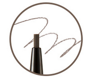 ProtoClinical k-beauty THE FACE SHOP Eye Rise Slim Brow 0.05g vertical gray-brown brow swatch with a slim pale side stripe on a white background