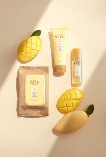 ProtoClinical k-beauty THE FACE SHOP MANGO SEED Soft Cleansing Wipes 50 Sheets single cleansing wipes pack shown upright on a clean white studio background