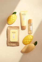 ProtoClinical k-beauty THE FACE SHOP MANGO SEED Soft Cleansing Wipes 50 Sheets single cleansing wipes pack shown upright on a clean white studio background