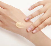 ProtoClinical k-beauty THE FACE SHOP Rich Hand V Soft Touch Hand Lotion 200ml single peach-beige hand lotion bottle standing upright on a white background with pale blue and peach side shading
