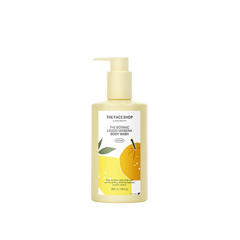ProtoClinical k-beauty THE FACE SHOP The Botanic Lemon Verbena Body Wash 350ml single front-facing body wash container with visible front label on a white background