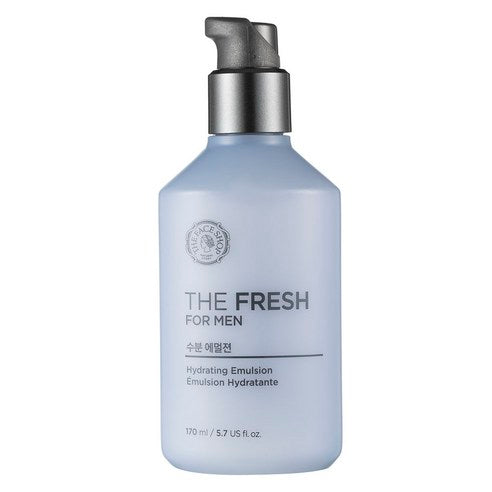 ProtoClinical k-beauty THE FACE SHOP The Fresh For Men Hydrating Emulsion 170ml single emulsion package shown in a centered square packshot.