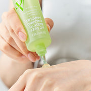 ProtoClinical k-beauty DEWYTREE AC Deep Blemish Calming Ampoule 60ml single olive green package centered on a warm beige background with pale blue corner shading