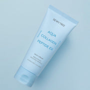 ProtoClinical k-beauty DEWYTREE Aqua Collagen Peptide EX Multi Cream 80ml single upright pale blue cream bottle centered on a clean light background