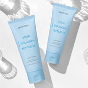 ProtoClinical k-beauty DEWYTREE Aqua Collagen Peptide EX Multi Cream 80ml single upright pale blue cream bottle centered on a clean light background