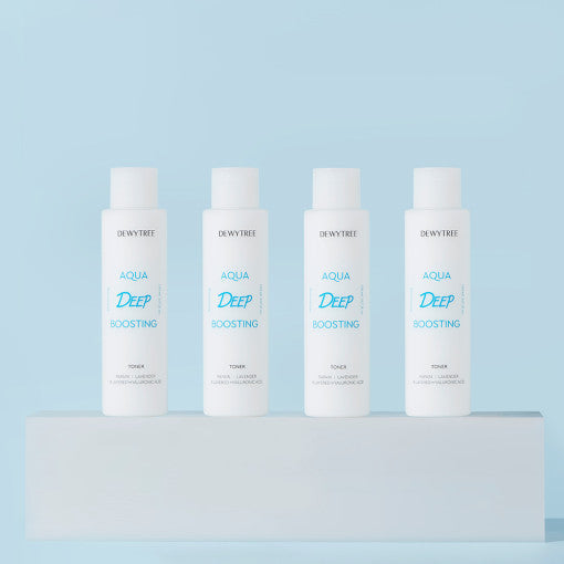 ProtoClinical k-beauty DEWYTREE Aqua Deep Boosting Toner 150ml single upright light blue bottle on a clean white background