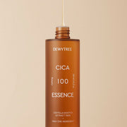 ProtoClinical k-beauty DEWYTREE Cica 100 Essence 160ml single upright olive essence bottle centered on a pale cream background with soft aqua side shading