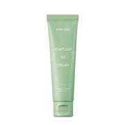 ProtoClinical k-beauty DEWYTREE HEARTLEAF 100 Cream 50ml single upright pale green cream tube centered on a white background with soft lilac side shading
