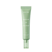 ProtoClinical k-beauty DEWYTREE HEARTLEAF 100 Eye Cream 35ml set of three pale green eye cream tubes standing upright with clear applicator tips and long shadows on a white background