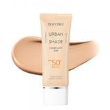 ProtoClinical k-beauty DEWYTREE Urban Shade Cover And Fit Sun SPF50+ PA++++ 40ml single upright sunscreen tube centered on a light background