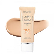 ProtoClinical k-beauty DEWYTREE Urban Shade Cover And Fit Sun SPF50+ PA++++ 40ml single upright sunscreen tube centered on a light background