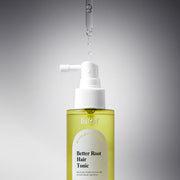 ProtoClinical k-beauty Daleaf Chlorella Better Root Hair Tonic 150ml single pale cream hair tonic bottle with an olive label centered vertically on a soft gray background with dark indigo corners
