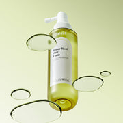 ProtoClinical k-beauty Daleaf Chlorella Better Root Hair Tonic 150ml single olive hair tonic bottle centered vertically on a pale yellow-green background