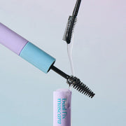 ProtoClinical k-beauty pale blue beauty graphic with muted pink side panels and a dark blue lower-center accent.