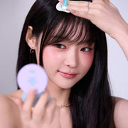 ProtoClinical k-beauty Daleaf Glam Sebum Hair Pact 5g single square hair pact compact centered on a pale lavender background.