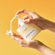ProtoClinical k-beauty Daleaf Origin Repair Hair Pack 250ml single upright yellow hair pack package centered on a white and pale blue background.