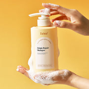ProtoClinical k-beauty Daleaf Origin Repair Shampoo 500ml single upright yellow shampoo package.