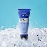 ProtoClinical k-beauty deep blue beauty product silhouette with a pale lower band on a light background.
