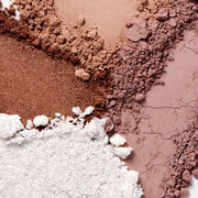 ProtoClinical k-beauty Oddtype Mute Sleek Eye Palette muted beige and rosy beauty graphic on a pale aqua background with a dark lower-right shadow