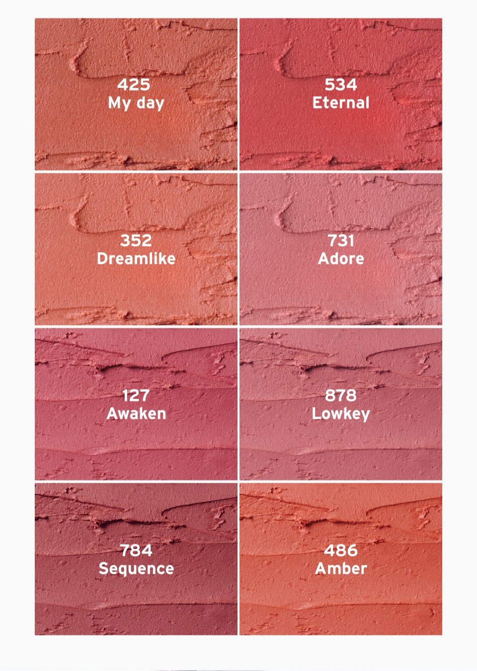 ProtoClinical k-beauty Oddtype New Rules Blur Balm three rosy lip balm swatches stacked vertically on a pale background