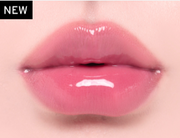 ProtoClinical k-beauty Oddtype Unseen Balloon Tint bright pink lip tint swatch centered on a pale pink background with soft green corner accents