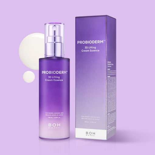 ProtoClinical k-beauty soft lavender beauty graphic with a muted vertical center on a light background.