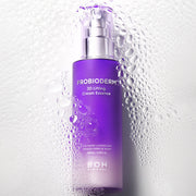 ProtoClinical k-beauty soft gray beauty graphic with a muted lavender vertical center on a light background.