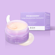 ProtoClinical k-beauty [BIO HEAL BOH] Probioderm Collagen Remodeling Deep Cleansing Balm 100ml shown as a purple cleansing balm jar with a pale balm dollop behind it on a white background.