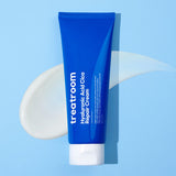 ProtoClinical k-beauty treatroom Hyaluronic Acid Cica Repair Cream 155ml single upright blue cream container centered on a pale blue background.