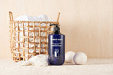 ProtoClinical k-beauty treatroom Signature Shampoo 1077ml #CLEAN SOAP single tall blue shampoo bottle centered on a white background.