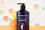 ProtoClinical k-beauty treatroom Signature Shampoo 1077ml #FRUIT CITRUS single tall blue shampoo bottle centered on a white background.