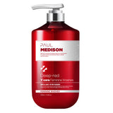 ProtoClinical k-beauty PAUL MEDISON Deep-red Y Care Feminine Washes 510ml as a single deep red pump bottle with a silver pump and white label on a pale gray background