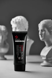 ProtoClinical k-beauty PAUL MEDISON HOMME ALL IN ONE BB CREAM SPF50+ 60ml single upright dark BB cream packaging on a light background