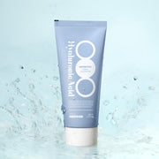 ProtoClinical k-beauty PAUL MEDISON Hyaluronic Acid Waterfull Foam Cleansing 100ml in a square layout with a soft blue package centered on a pale blue background and a light green edge