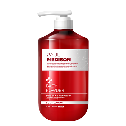 ProtoClinical k-beauty PAUL MEDISON Signature Body Lotion 1077ml #Baby Powder single front-facing body lotion container with visible front label on a white background
