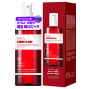 ProtoClinical k-beauty PAUL MEDISON Signature Body Mist 211ml #White Musk in a pink bottle standing upright with aqua side accents on a white background