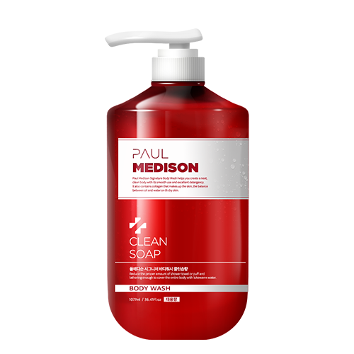 PAUL MEDISON Signature Body Wash 1077ml #Clean Soap by ProtoClinical shown in a front-facing body wash bottle graphic on a clean background, highlighting the labeled packaging for a k-beauty bath and body routine.