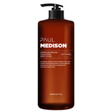 ProtoClinical k-beauty PAUL MEDISON Signature Perfume Collection Body Lotion 1600ml #White Musk in a tall brown pump bottle standing upright with pale blue corner accents
