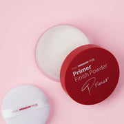 ProtoClinical k-beauty PAUL MEDISON VIVID PRIMER FINISH POWDER 12g single rose square powder compact centered on a light background.