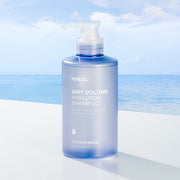ProtoClinical k-beauty KUNDAL AIRY VOLUME HYALURON SHAMPOO 500ml #BLOSSOM BREEZE single upright shampoo bottle centered on a light background.