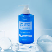 ProtoClinical k-beauty KUNDAL Cool & Clear Ice Boosting Cool Body Wash 500ml #Aqua Mint single body wash bottle packshot on a light background