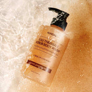 ProtoClinical k-beauty KUNDAL EAU THERMALE SPA SCRUB BODY WASH 500ml #COZY DARRELING single upright scrub body wash bottle centered on a light background.