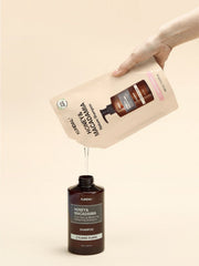 ProtoClinical k-beauty KUNDAL HONEY & MACADAMIA Nature Shampoo (Refill) 400ml #CHERRY BLOSSOM single upright refill package centered on a light background.